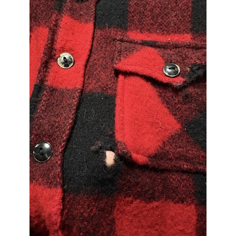 Vintage 70s Abercrombie & Fitch Chippewa Wool Shirt Jacket Buffalo Plaid Men's M - Picture 6 of 16
